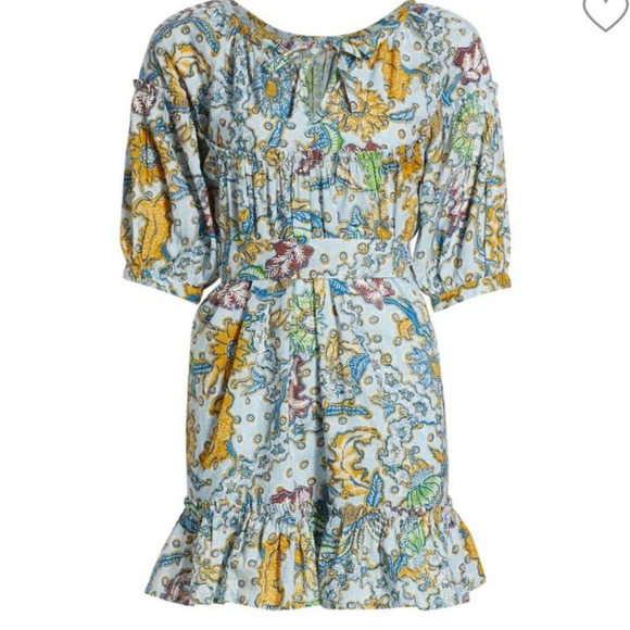 Suzi Kondi $325 NWT Coastal Batik Vari Ruffle Dress Paradeisos Batik Size XS - Picture 6 of 13